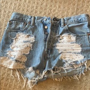 Levi’s 501 High Waisted Denim Shorts